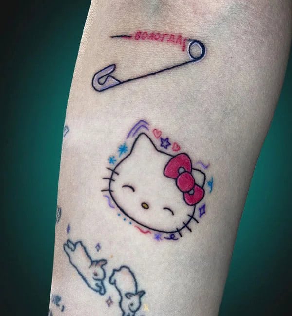 Ankle Hello Kitty Tattoo