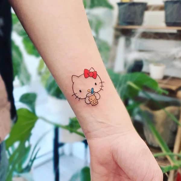 Ankle Hello Kitty Tattoo