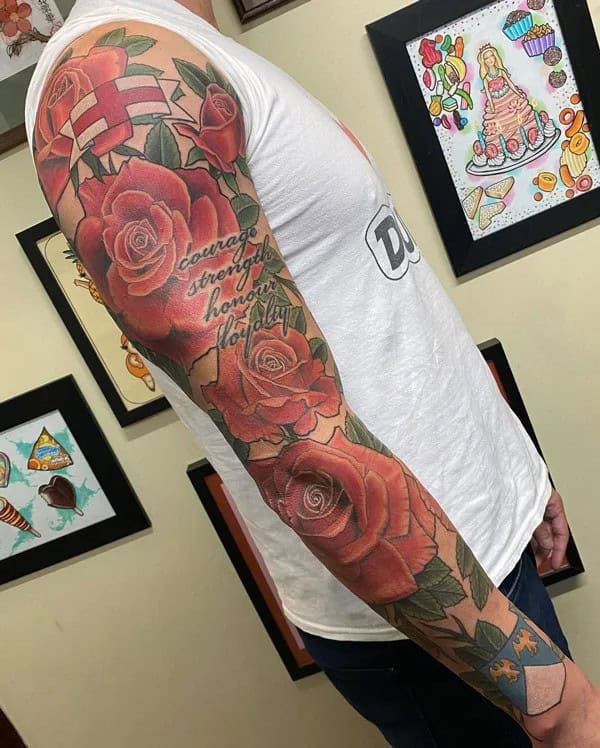 Rose Sleeve Tattoo