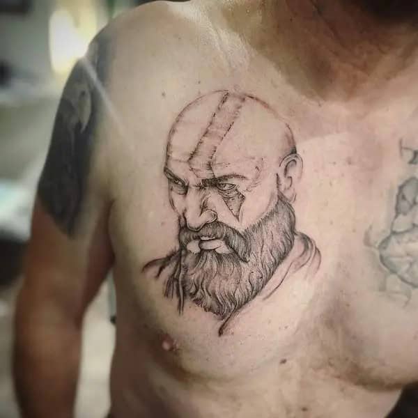 God Of War Chest Tattoo