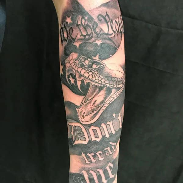 “Don’t Tread On Me” Back Tattoo