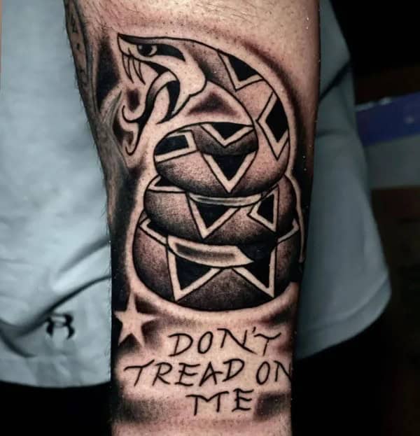 “Don’t Tread On Me” Back Tattoo