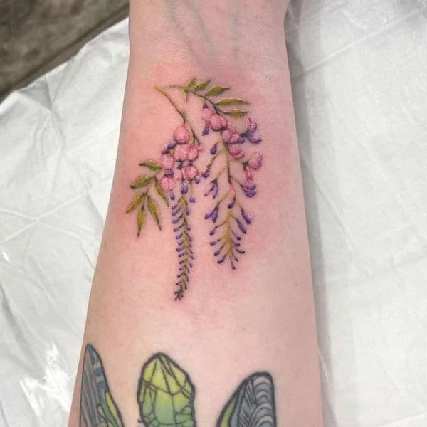 Wisteria Thigh Tattoo