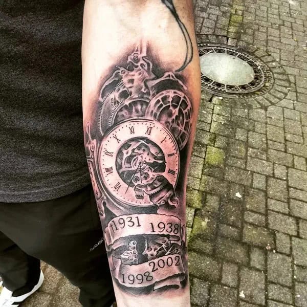 Clock Forearm Tattoo