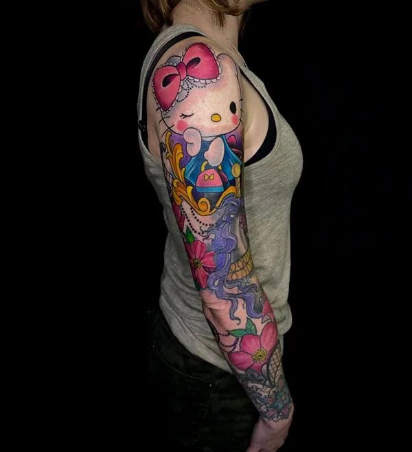 Ankle Hello Kitty Tattoo