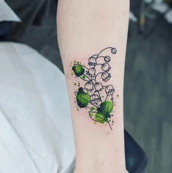 Watercolor Lily of the Valley Tattoo