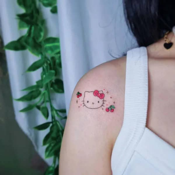 Ankle Hello Kitty Tattoo