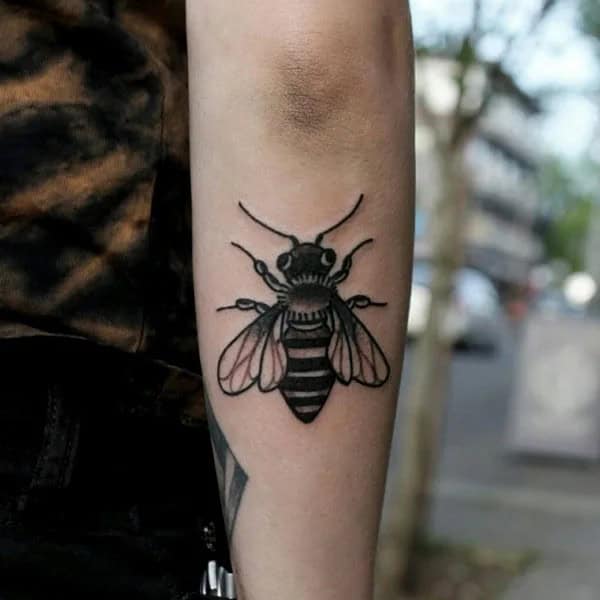 Black and White Bee tattoo