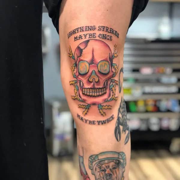 Skull Knee Tattoo