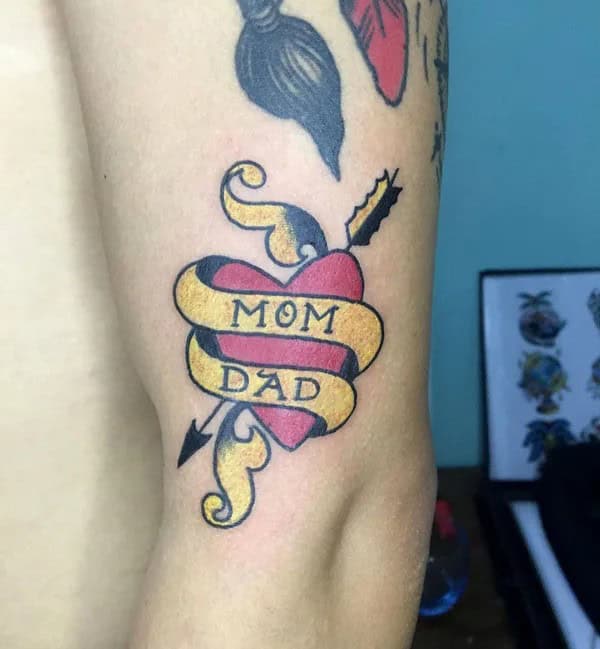 Mom and Dad Flower Tattoo