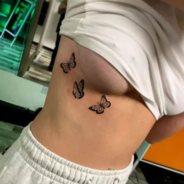 Butterfly Side Boob Tattoo