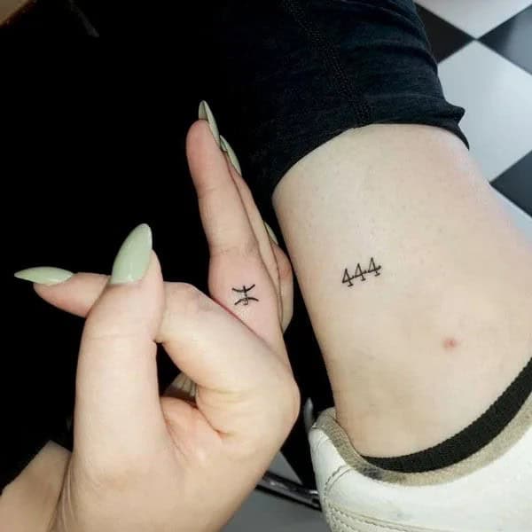 444 Ankle Tattoo