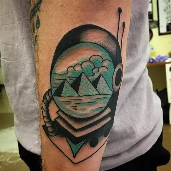 Astronaut Helmet Tattoo