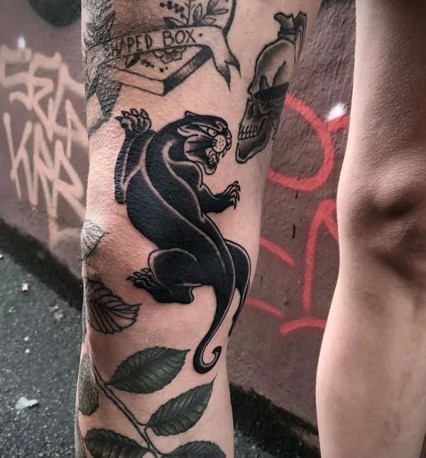 Black Panther Arm Tattoo