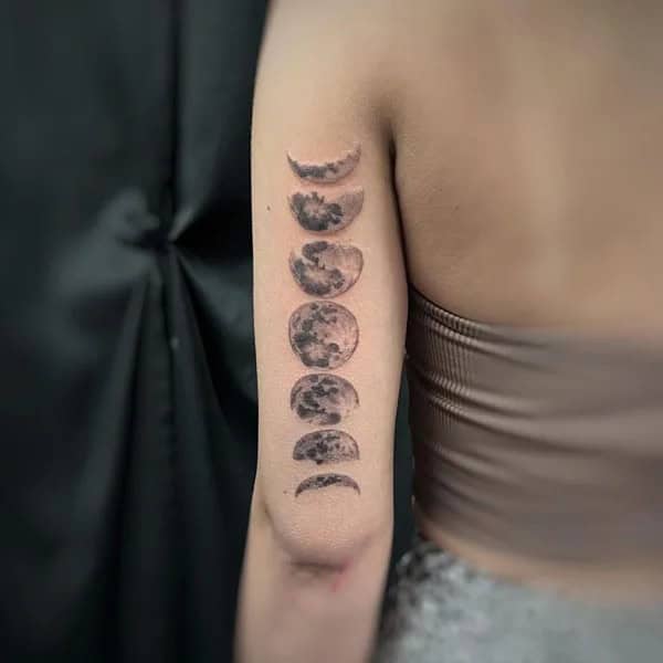 Moon Phase Arm Tattoo