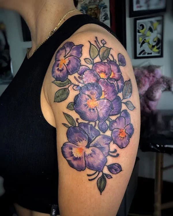 February Birth Flower Arm Tattoo