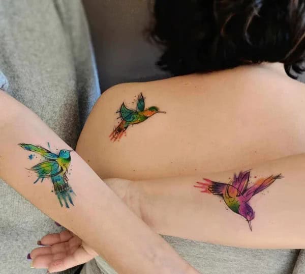 Sibling Hummingbird Tattoo