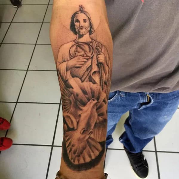 San Judas Flag Tattoo