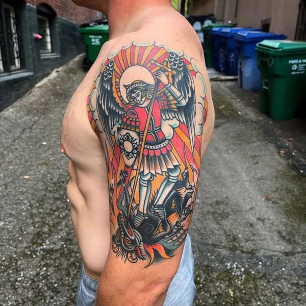 Traditional St Michael Tattoo