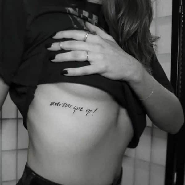 Under Breast Tattoo Quotes