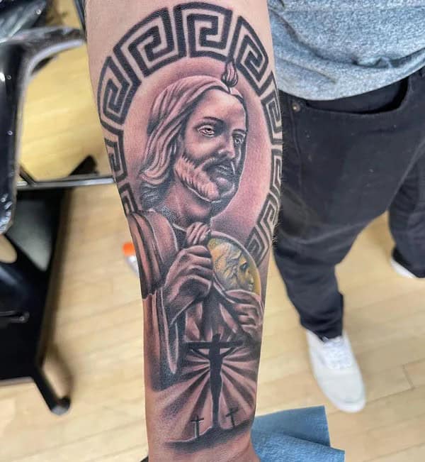 San Judas Flag Tattoo