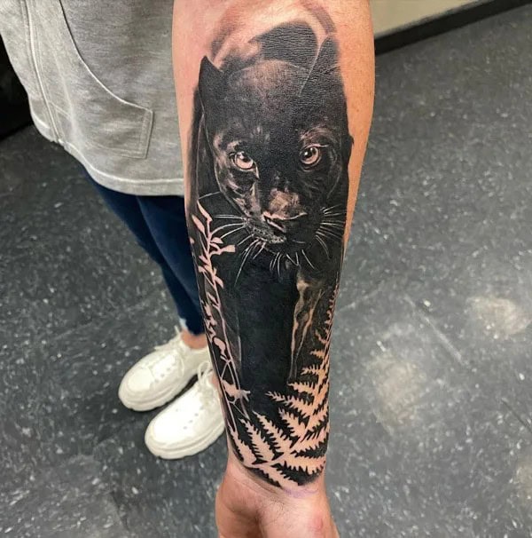 Black Panther Arm Tattoo