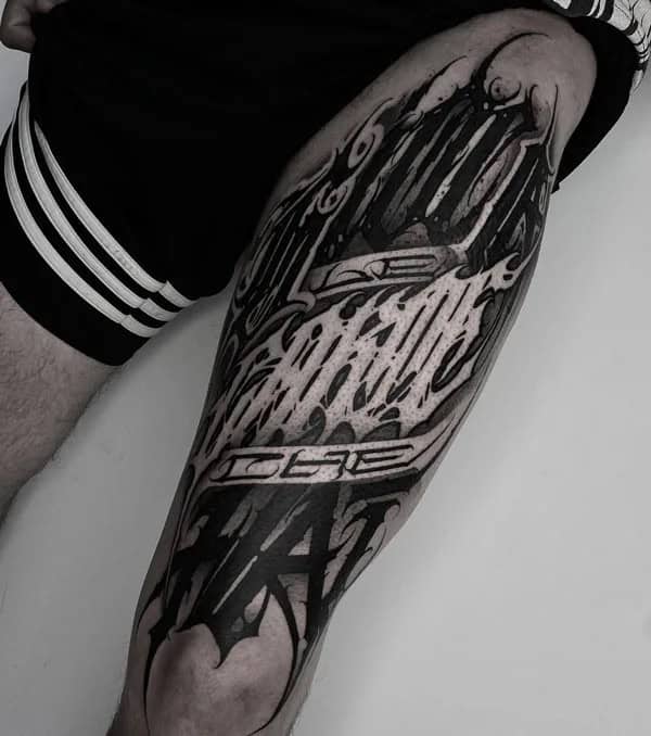 Blackwork Lettering Tattoo