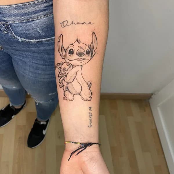 Stitch Tattoo Black and White