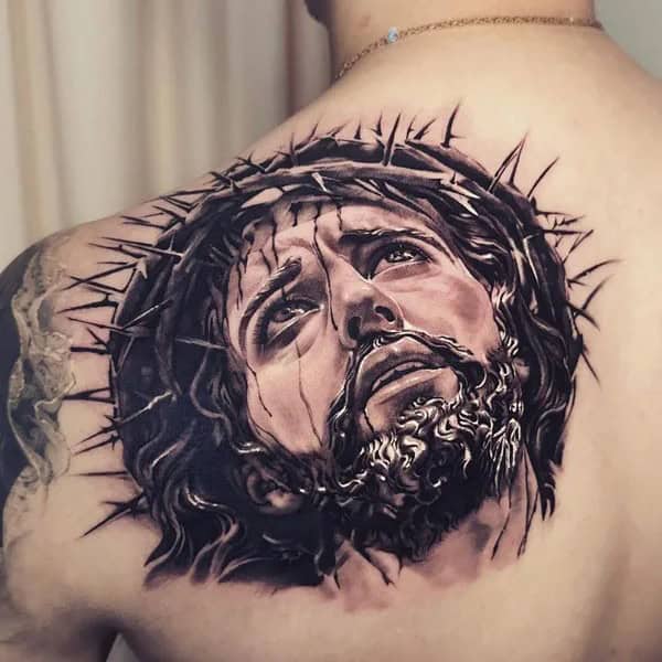 Jesus Shoulder Tattoo