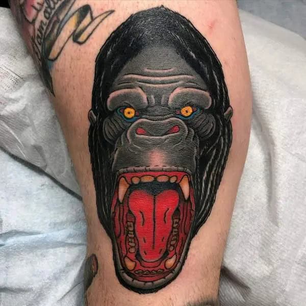 Gorilla Knee Tattoo