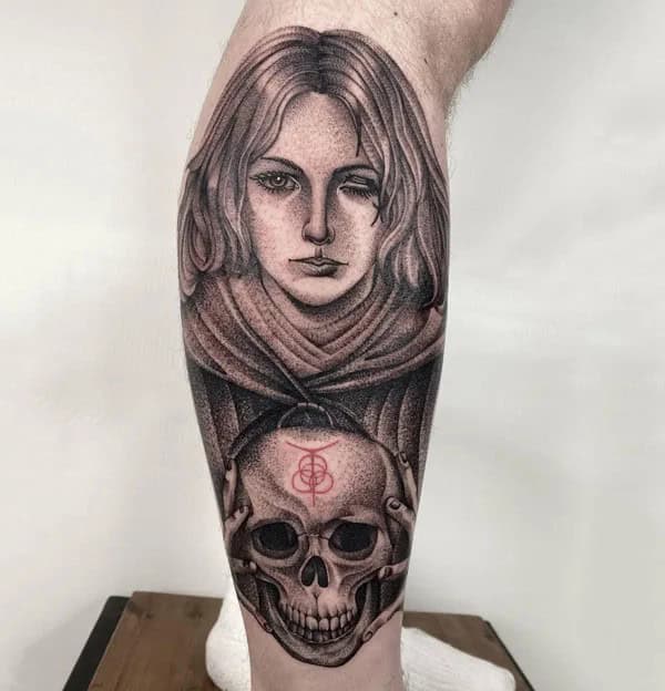 Elden Ring Skull Tattoo