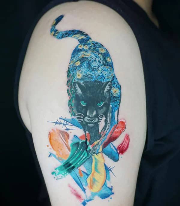 Black Panther Arm Tattoo