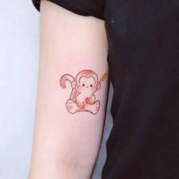 Cute Monkey Tattoo