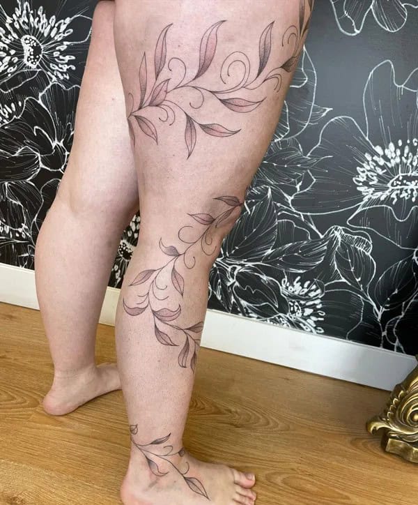 Vine Leg Tattoo