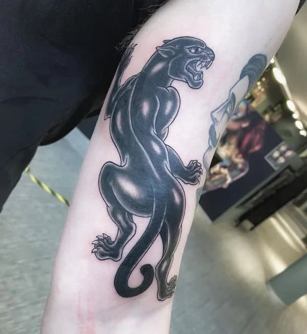 Black Panther Arm Tattoo