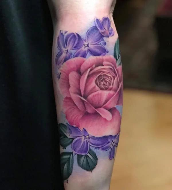 Watercolor Peony Tattoo