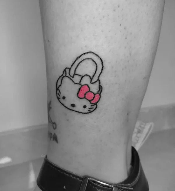 Ankle Hello Kitty Tattoo