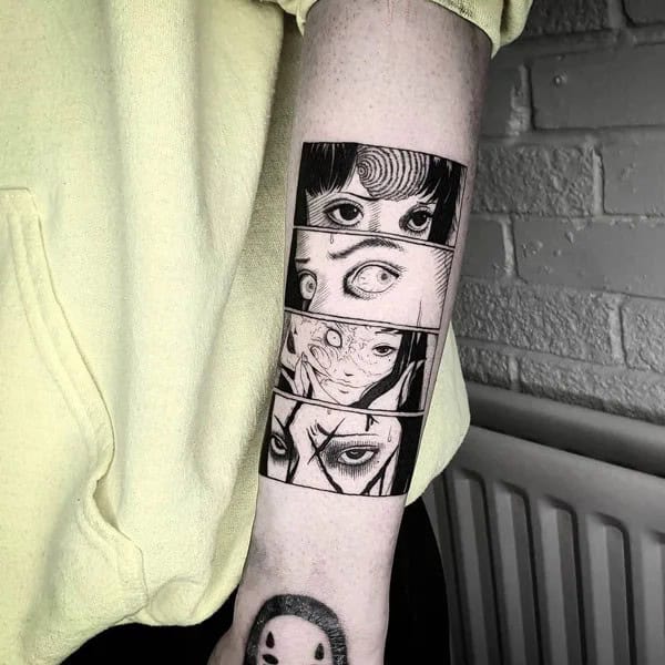 Geometric Junji Ito Tattoo