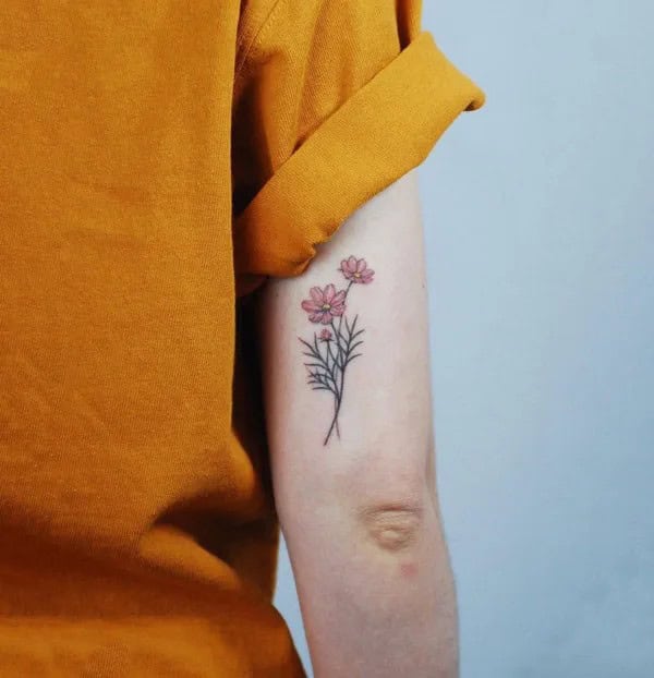 Small Cosmos Flower Tattoo