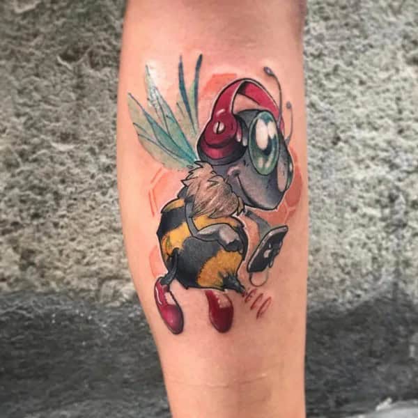 Cartoon Bee/ Animated Bee Tattoo