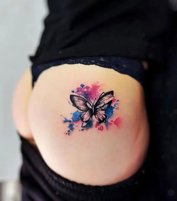 Butterfly Tattoo on Butt