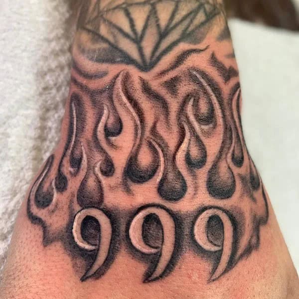 999 Flame Tattoo