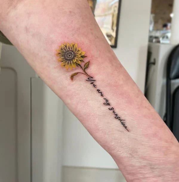 Sunflower Quote Tattoo