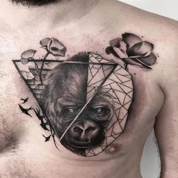 Gorilla Chest Tattoo