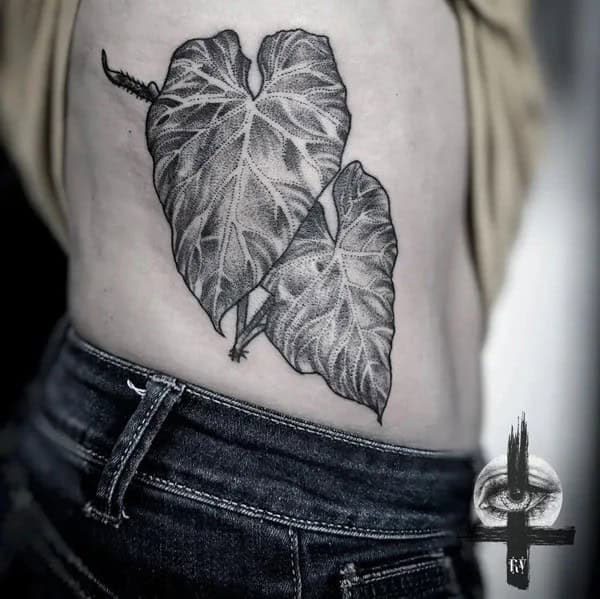 Tropical Leaf Tattoo