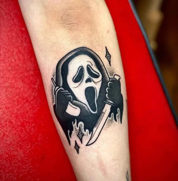 Ghostface Tattoo On Arm