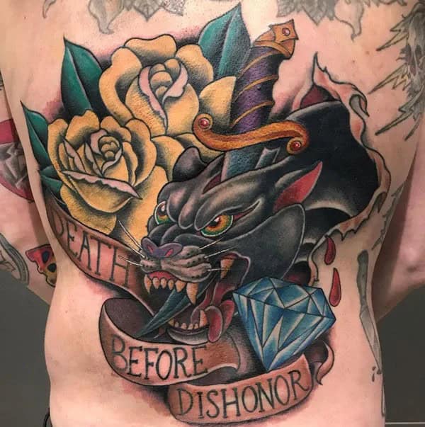 Death Before Dishonour Bicep Tattoo