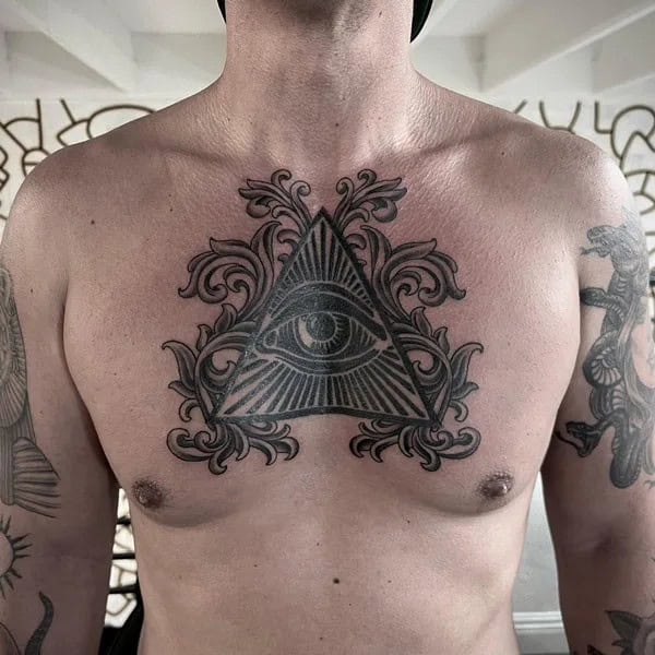 All Seeing Eye Chest Tattoo