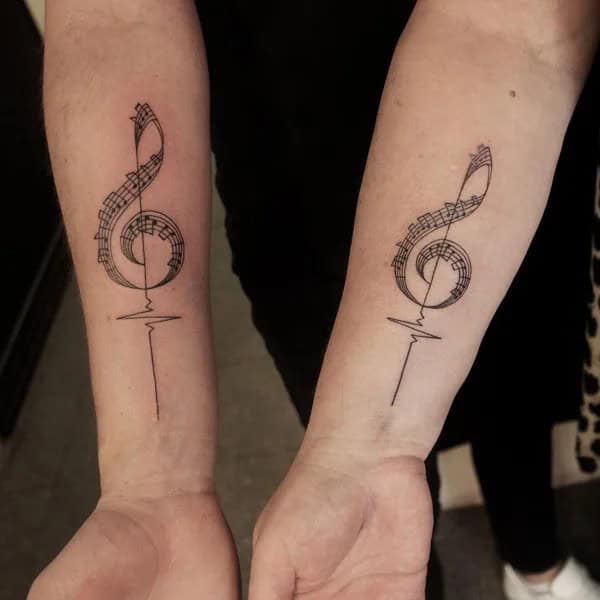 Mother Son Music Note Tattoo