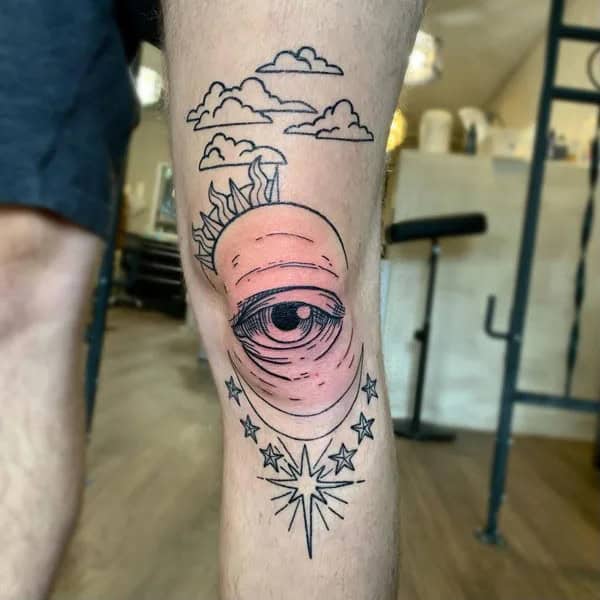 Eyeball Knee Tattoo